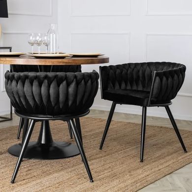 Стул бархатный MEBEL ELITE EMPOLI Velvet Черный фотография
