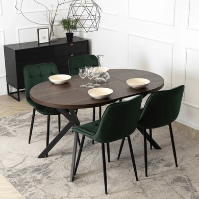 Стол раскладной круглый MEBEL ELITE LUGO 90(190)х90 см Орех фотография