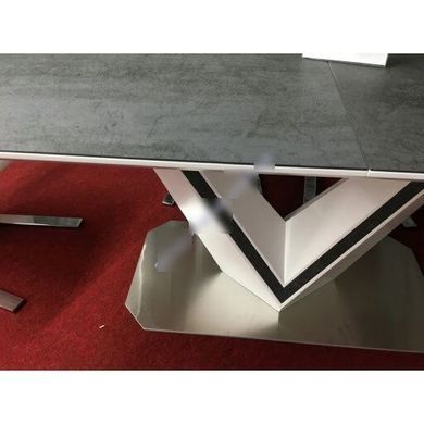 Стіл Обідній VALERIO CERAMIC Signal 160(220)X90 Сірий / Білий фотографія