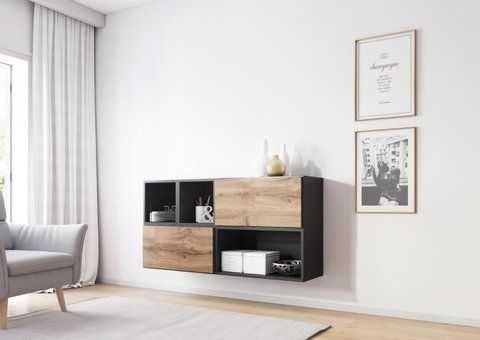 Стінка ROCO 15 Cama Антрацит / Дуб Вотан фотографія