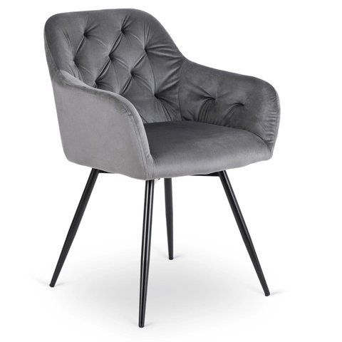 Стілець поворотний оксамитовий MEBEL ELITE IDA Velvet Сірий фотографія