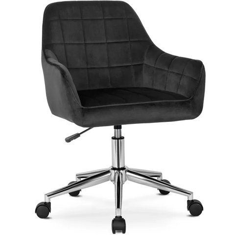 Стілець офісний поворотний оксамитовий MEBEL ELITE FABIO Velvet Чорний фотографія