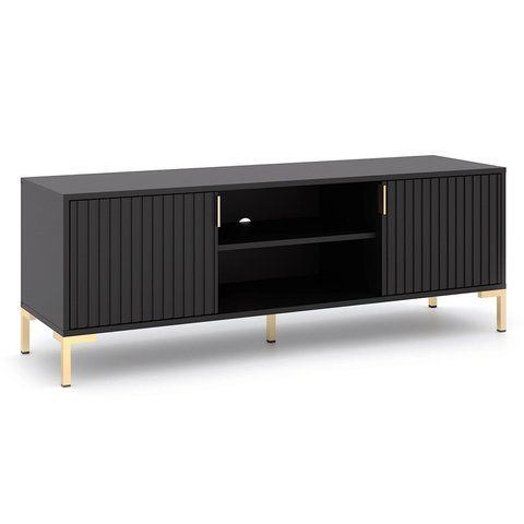 ТВ Тумба MEBEL ELITE TORELLO 140 Чорний фотографія