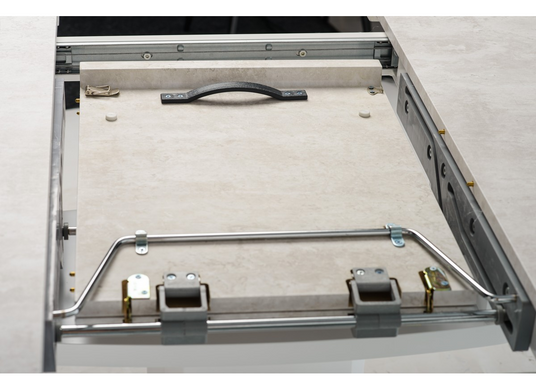 Стіл розкладний TML-570 VETRO 110x110 Айворі фотографія
