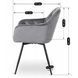 Стілець поворотний оксамитовий MEBEL ELITE IDA Velvet Сірий
