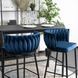 Барний стілець оксамитовий MEBEL ELITE FLORES Velvet темно-синій / чорний