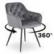 Стілець поворотний оксамитовий MEBEL ELITE IDA Velvet Сірий