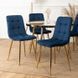 Стілець оксамитовий MEBEL ELITE YORK Velvet, Синій / Золотий