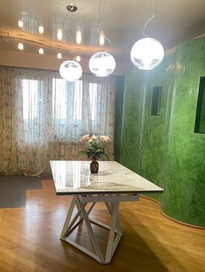 Стіл Розкладний МИСТЕРИ Prestol 160/240x90 Кераміка Білий Глянець / Білий фотографія