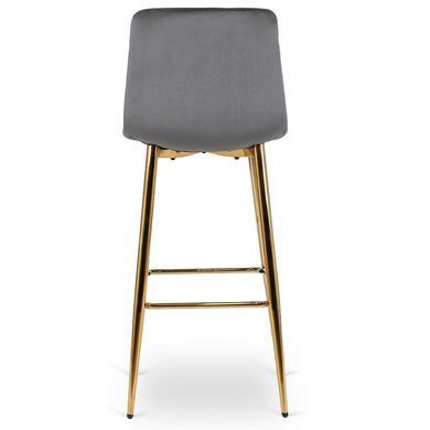 Барный стул бархатный MEBEL ELITE ARIEL Velvet Серый / Золотой фотография