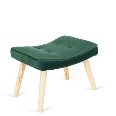 Кресло мягкое бархатное с подставкой для ног MEBEL ELITE LOZANO Velvet Зеленый фотография