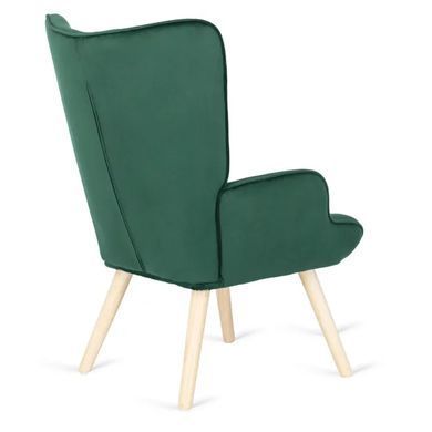 Кресло мягкое бархатное с подставкой для ног MEBEL ELITE LOZANO Velvet Зеленый фотография