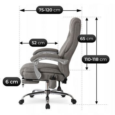 Стілець офісний поворотний з функцію масажу MEBEL ELITE GIORGIO Сірий фотографія