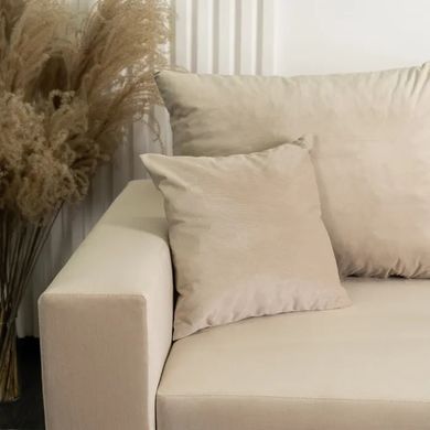 Кутовий диван оксамитовий MEBEL ELITE MARKUS Velvet 238 см Бежевий (правий) фотографія