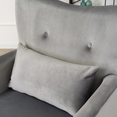 Крісло м'яке BUNNY Velvet MEBEL ELITE Сірий фотографія