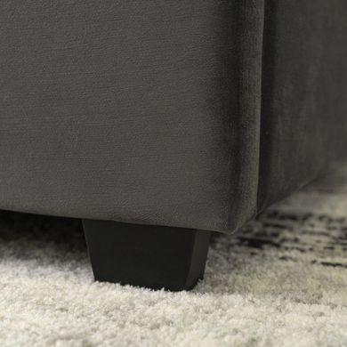 Ліжко двоспальне оксамитове MEBEL ELITE ANDRE Velvet 140x200 Сірий фотографія