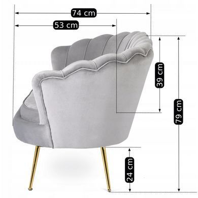 Софа MEBEL ELITE ZENDAYA 138 см Сірий фотографія