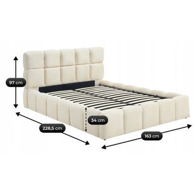 Кровать двуспальная MEBEL ELITE MURACJA 140x200 см Кремовая фотография