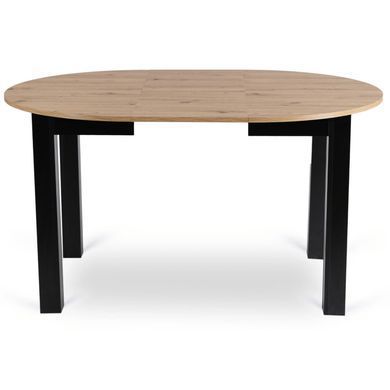 Комплект стіл розкладний MEBEL ELITE HARRY 102(142)х102 см Дуб Артизан/ Чорний +4 стільці PERU Сірий фотографія