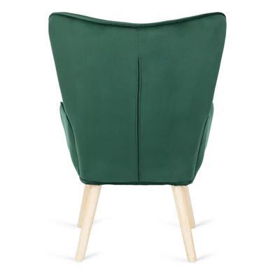 Кресло мягкое бархатное с подставкой для ног MEBEL ELITE LOZANO Velvet Зеленый фотография