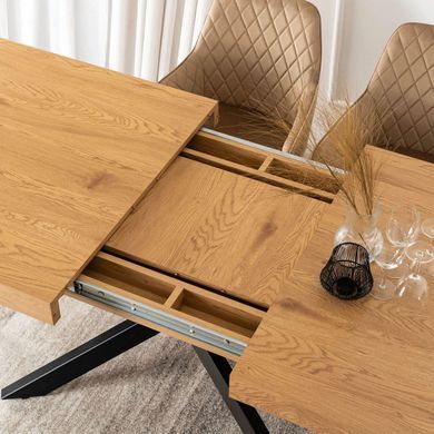 Стіл розкладний MEBEL ELITE HAMPTON 160(240)х90 см Дуб золотий фотографія