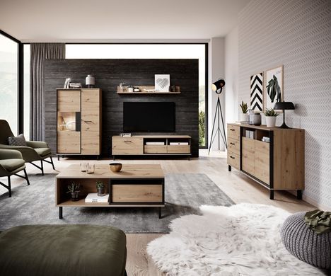 Стіл журнальний Perfect Home Нест / Nest 102 Дуб артизан/антрацит фотографія