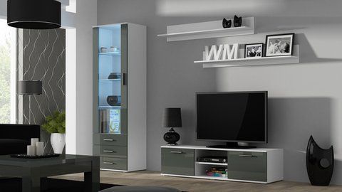Стінка SOHO 7 Cama Білий Мат / Сірий Глянець фотографія