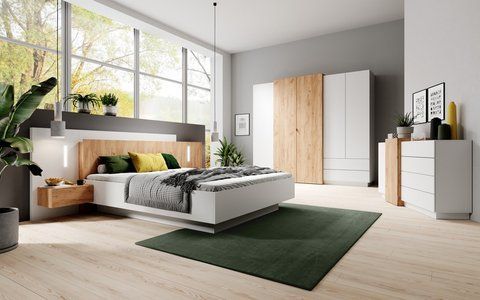 Спальня Perfect Home 3Д / 3D Білий/дуб крафт золотий фотографія
