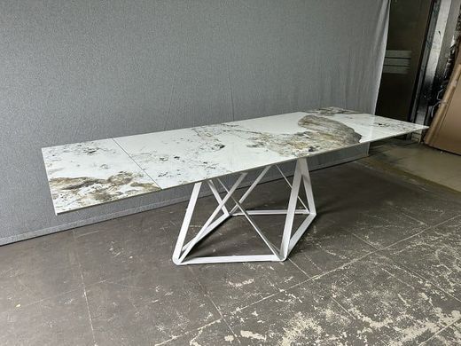 Стіл Розкладний МИСТЕРИ Prestol 160/240x90 Кераміка Білий Глянець / Білий фотографія