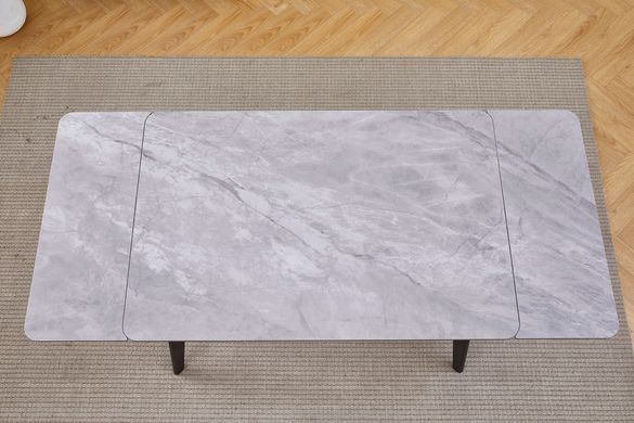 Стол раскладной OSLO CERAMIC Intarsio 120(180)*80 Серый Глянец Черный фотография