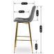 Барный стул бархатный MEBEL ELITE ARIEL Velvet Серый / Золотой