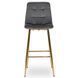 Барный стул бархатный MEBEL ELITE ARIEL Velvet Серый / Золотой