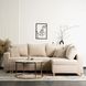 Кутовий диван оксамитовий MEBEL ELITE MARKUS Velvet 238 см Бежевий (правий)