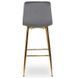 Барный стул бархатный MEBEL ELITE ARIEL Velvet Серый / Золотой