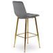 Барный стул бархатный MEBEL ELITE ARIEL Velvet Серый / Золотой