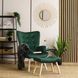 Кресло мягкое бархатное с подставкой для ног MEBEL ELITE LOZANO Velvet Зеленый