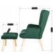 Кресло мягкое бархатное с подставкой для ног MEBEL ELITE LOZANO Velvet Зеленый