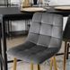 Барный стул бархатный MEBEL ELITE ARIEL Velvet Серый / Золотой