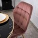 Комплект стіл MEBEL ELITE TINGA 100х100 см Чорний/золото +4 стільці LUCKY Velvet Рожевий/золото