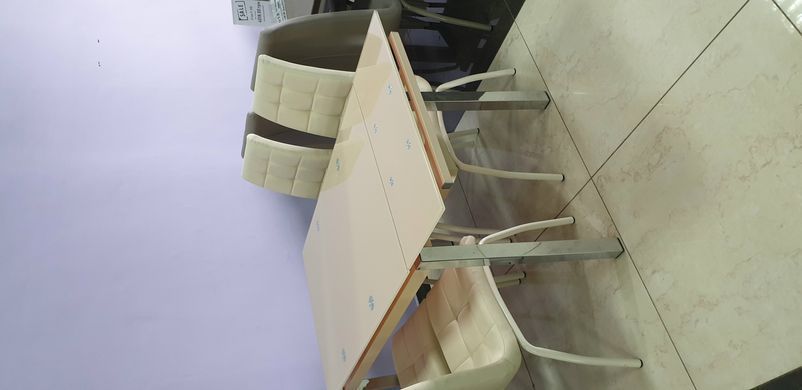 Стіл розкладний T-231-8 VETRO 90(150)x70 Кремовий фотографія