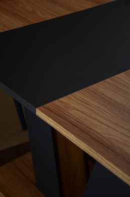 Стол раскладной TORINO B/G Intarsio 140(180)x80 Блэквуд ячменный / Графит фотография