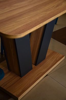 Стол раскладной TORINO B/G Intarsio 140(180)x80 Блэквуд ячменный / Графит фотография