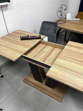 Стол раскладной TORINO B/G Intarsio 140(180)x80 Блэквуд ячменный / Графит фотография