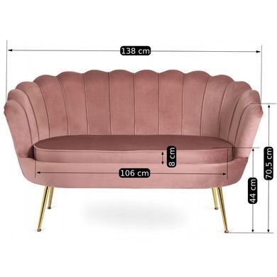 Софа MEBEL ELITE ZENDAYA 138 см Рожевий фотографія