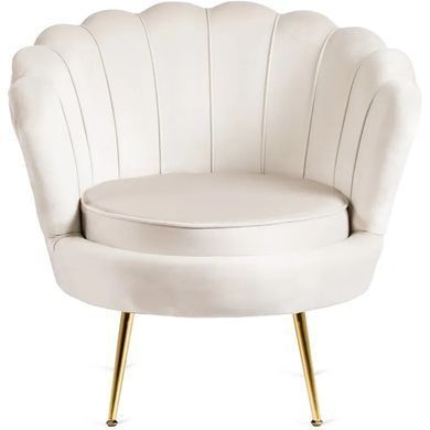 Крісло м'яке оксамитове MEBEL ELITE ANGEL Velvet Кремовий фотографія