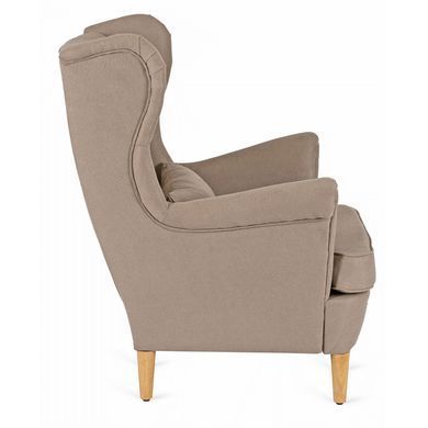 Крісло м'яке оксамитове з підставкою для ніг MEBEL ELITE EVAN 2 Бежевий фотографія