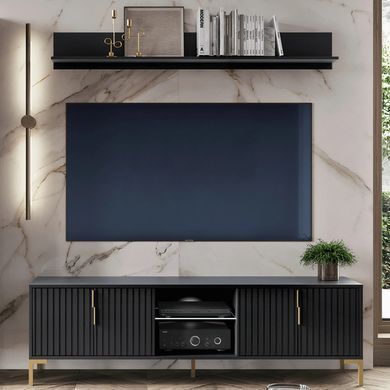 ТВ Тумба MEBEL ELITE TORELLO 165 Чорний фотографія