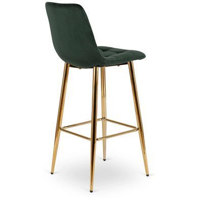 Барний стілець оксамитовий MEBEL ELITE ARIEL Velvet Зелений / Золотий фотографія