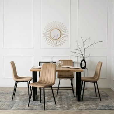 Стілець оксамитовий MEBEL ELITE IBIS Velvet, Бежевий фотографія