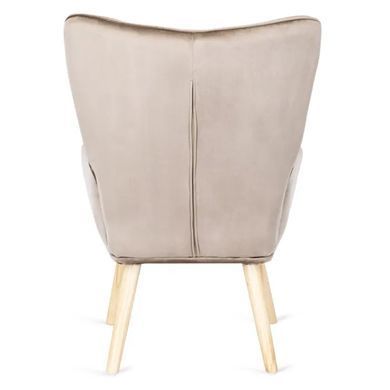 Крісло м'яке оксамитове з підставкою для ніг MEBEL ELITE LOZANO Velvet Бежевий фотографія
